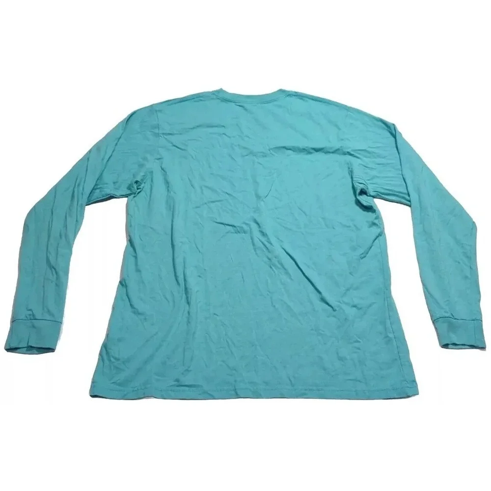 Patagonia Fitz Roy Bison Buffalo Graphic Long Sleeve Shirt Men's Large Teal - Picture 2 of 7